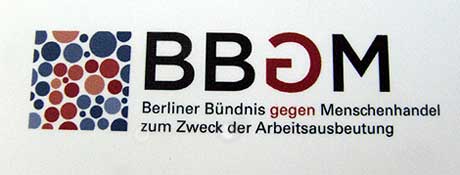 Logo des Berliner Bündnisses gegen Menschenhandel zum Zweck der Arbeitsausbeutung