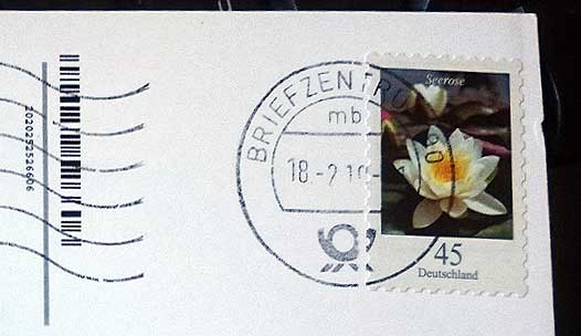 Postkarte Rückseite Briefmark